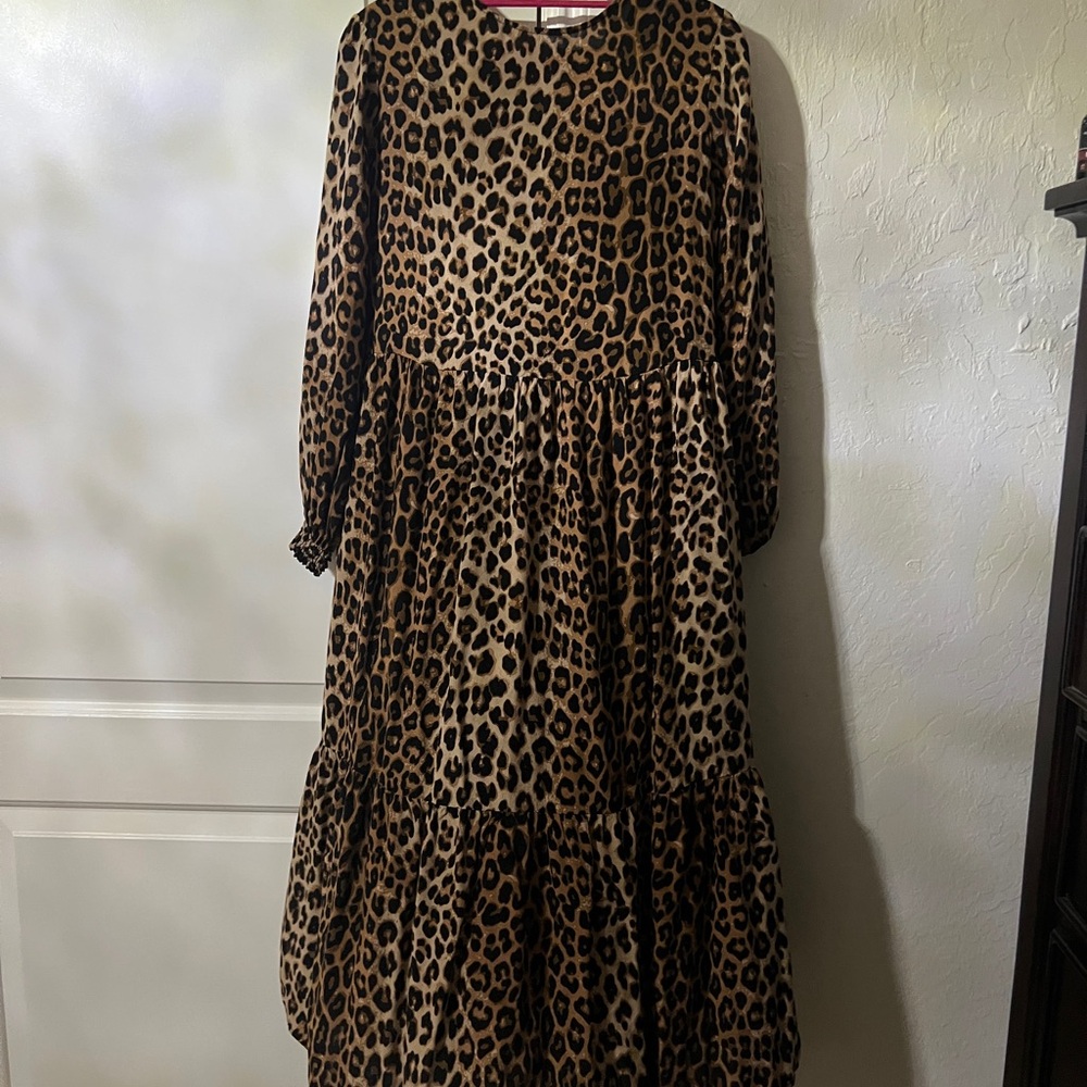 H&M Animal Print Dress with Black and Brown Tones
